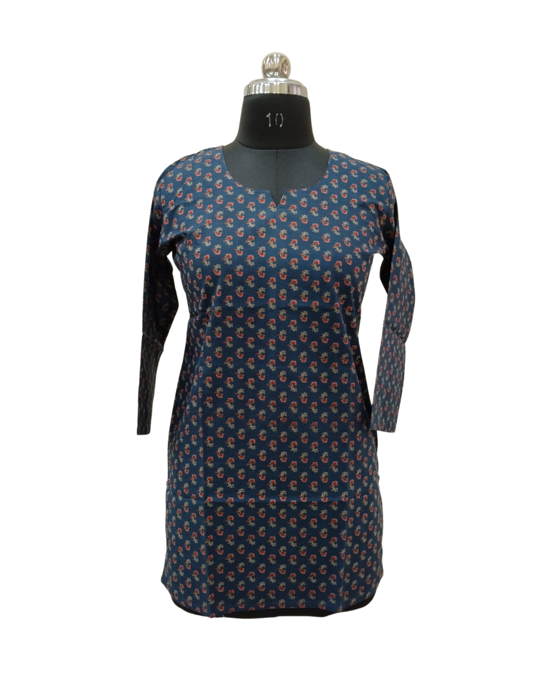 COTTON SHORT TOP - BUTI PRINT - NAVY BLUE - 205S37