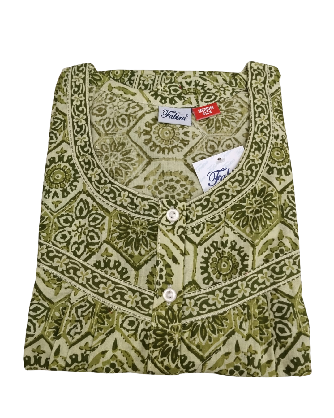 PLEATED FULL LENGTH MEDIUM - HEXAGON PRINT- YELLOW, RED & GREEN - 401E k