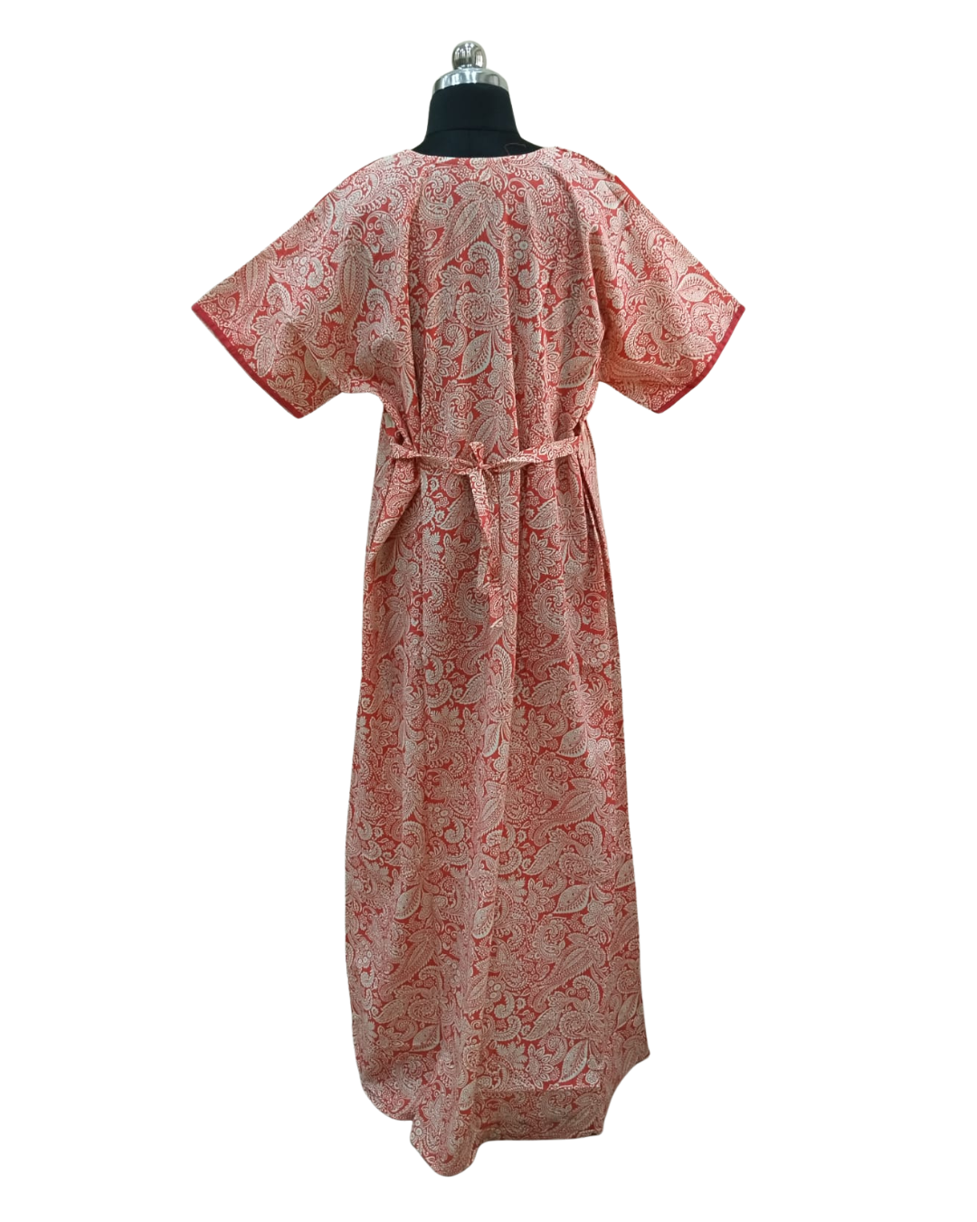 A - line Belt pattern XXL - Koiri & Paisley print - Crimson - 605B02