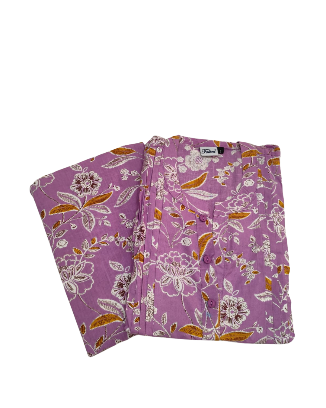 COTTON CORD SET - FLORAL VINE PRINT - LAVENDER - CS09