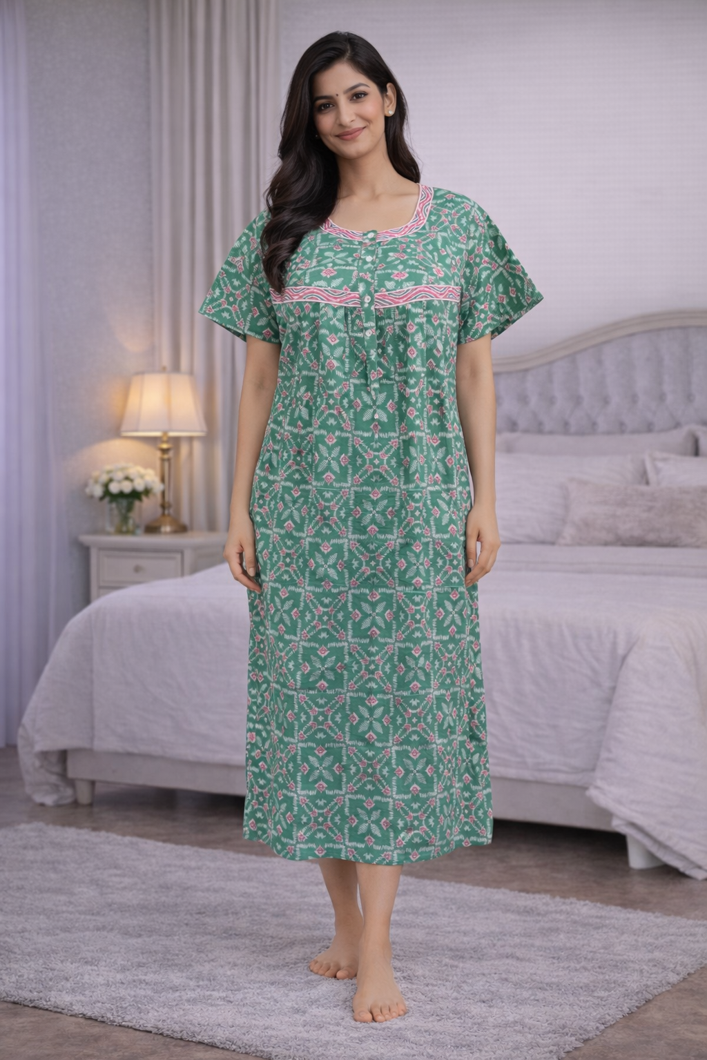 3/4 NIGHTY - PASTEL GREEN - 201A - 29