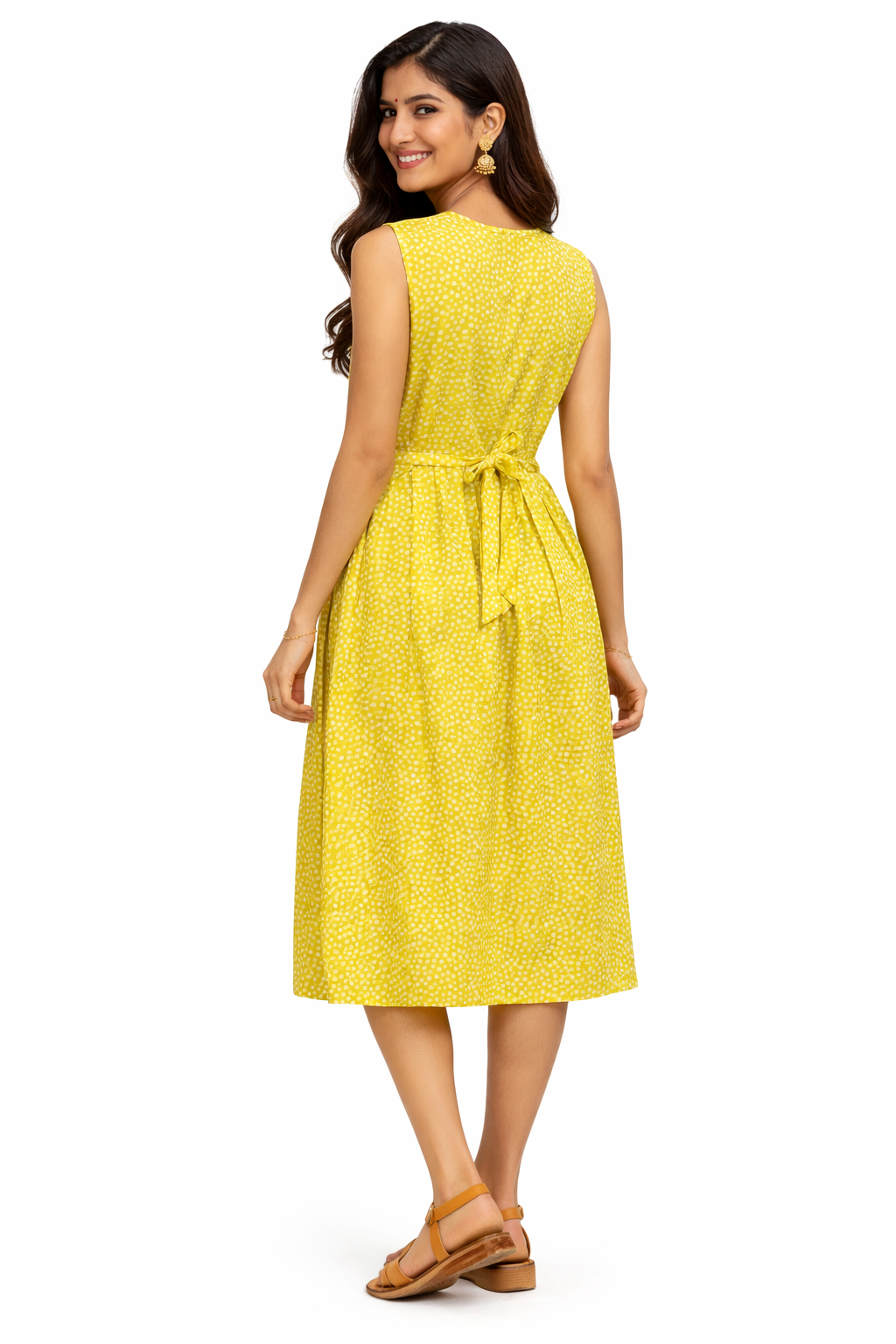TUNIC PATTERN DOT PRINT- YELLOW 201F
