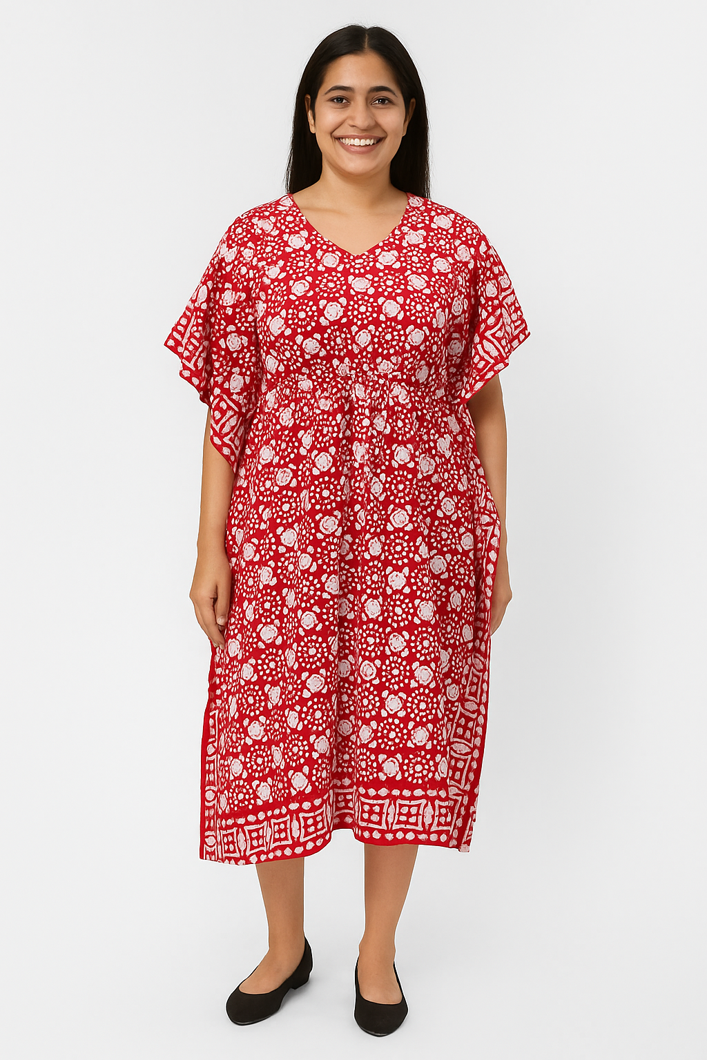 Half Khaftan – Batik print - Red - SK02