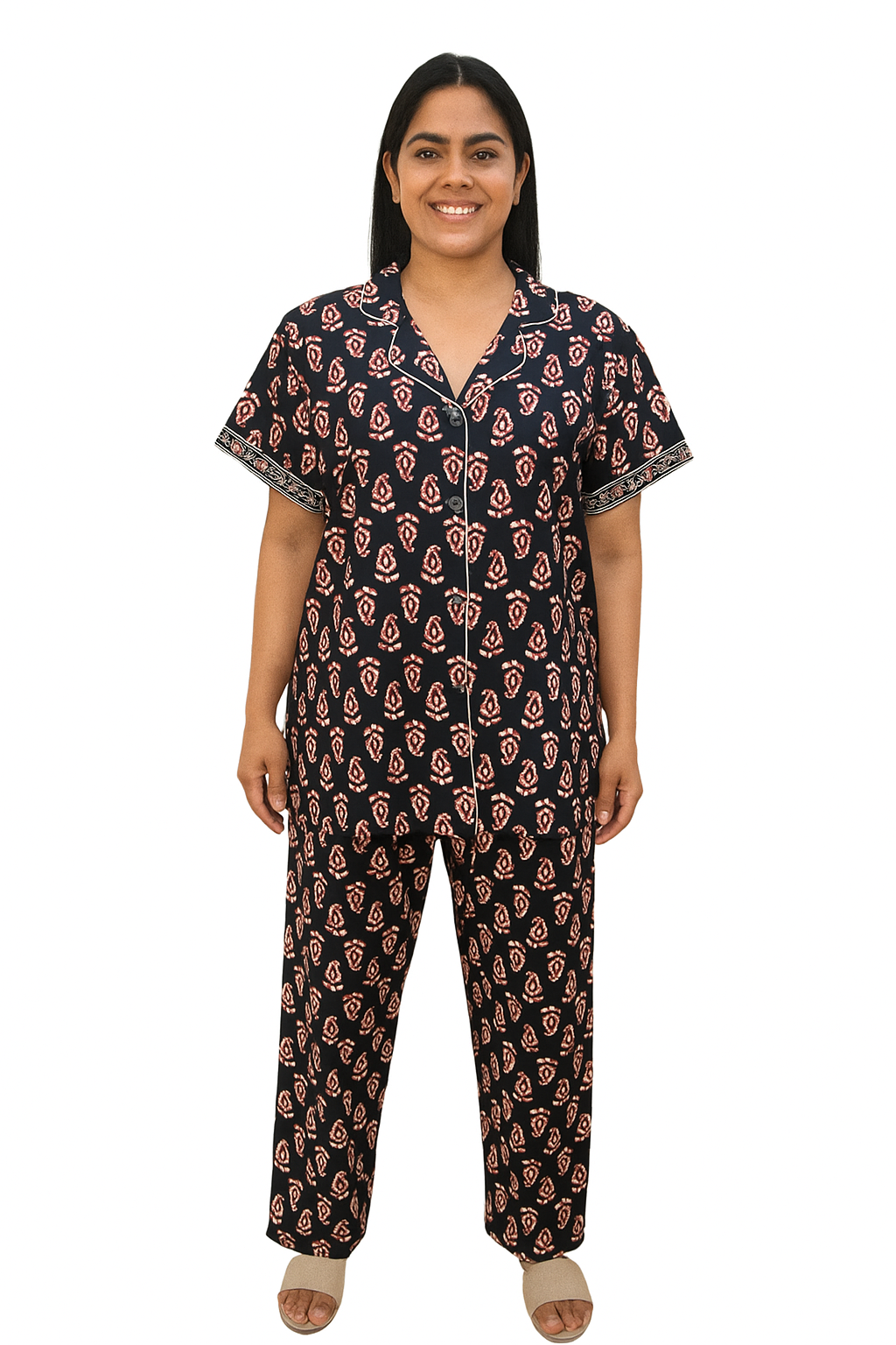 PAJAMA SET FRONT BUTTON COTTON 2XL - PJFBB3