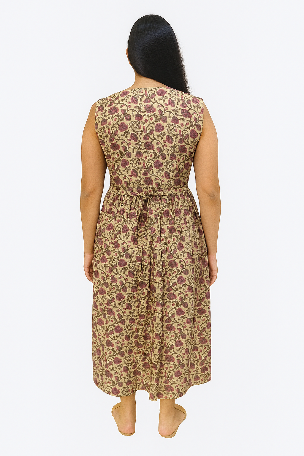 TUNIC PATTERN - KALAMKARI DESIGN - PALE YELLOW - 201F