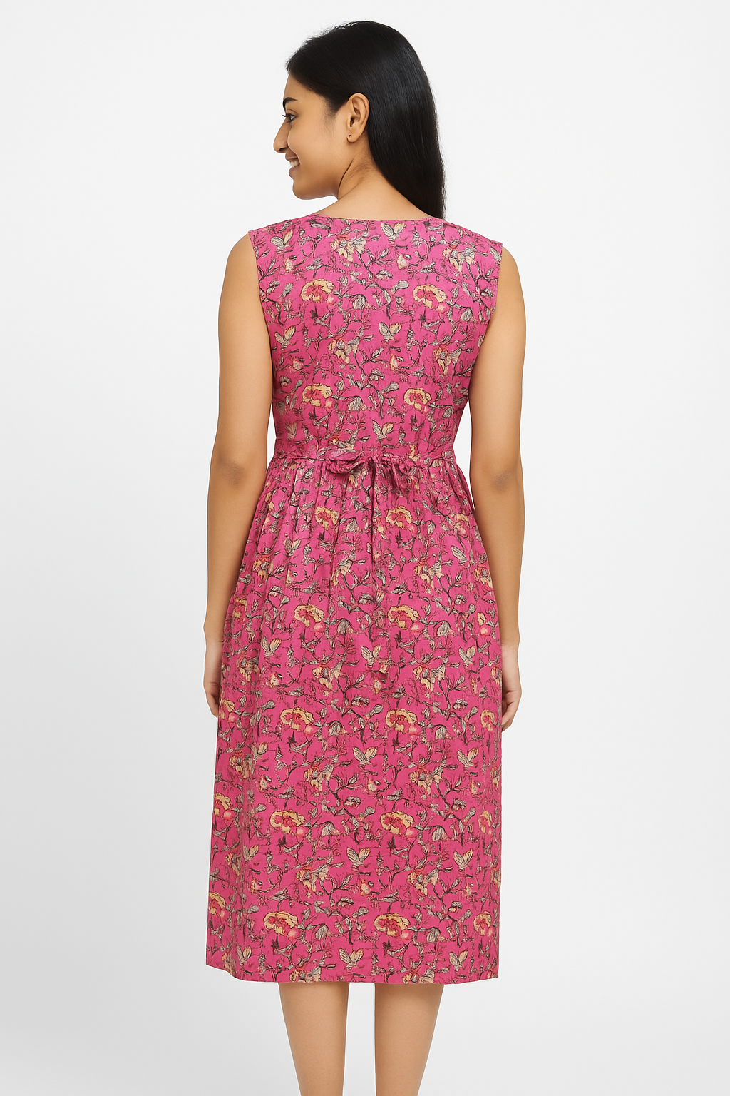 TUNIC PATTERN - KALAMKARI PRINT PINK - 201F