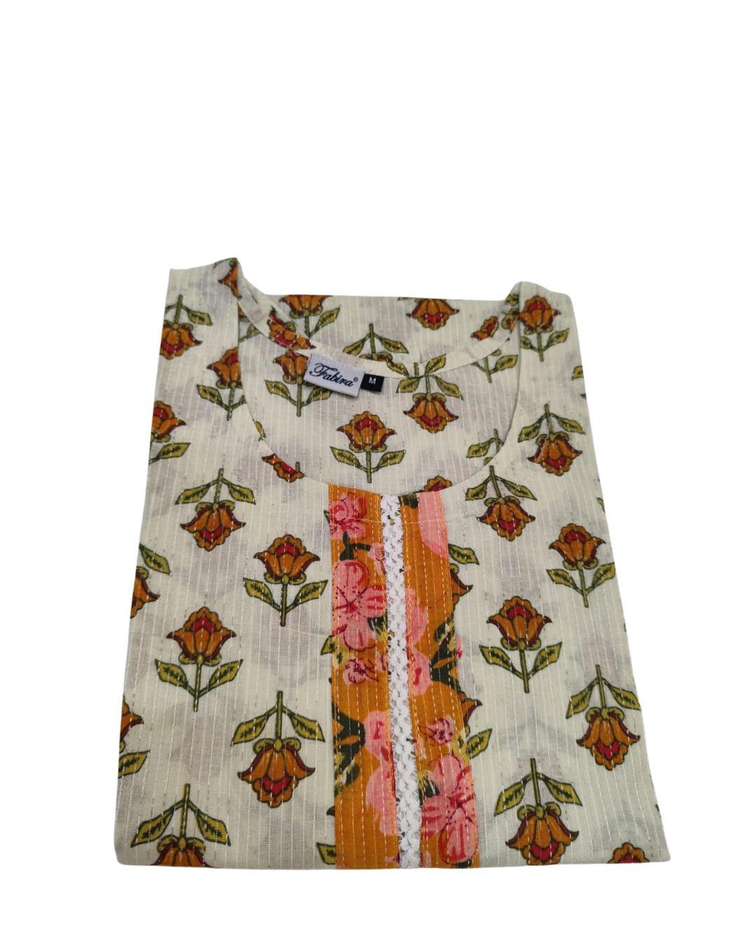 COTTON SHORT TOP - BUTI PRINT - CREAM - 205S7