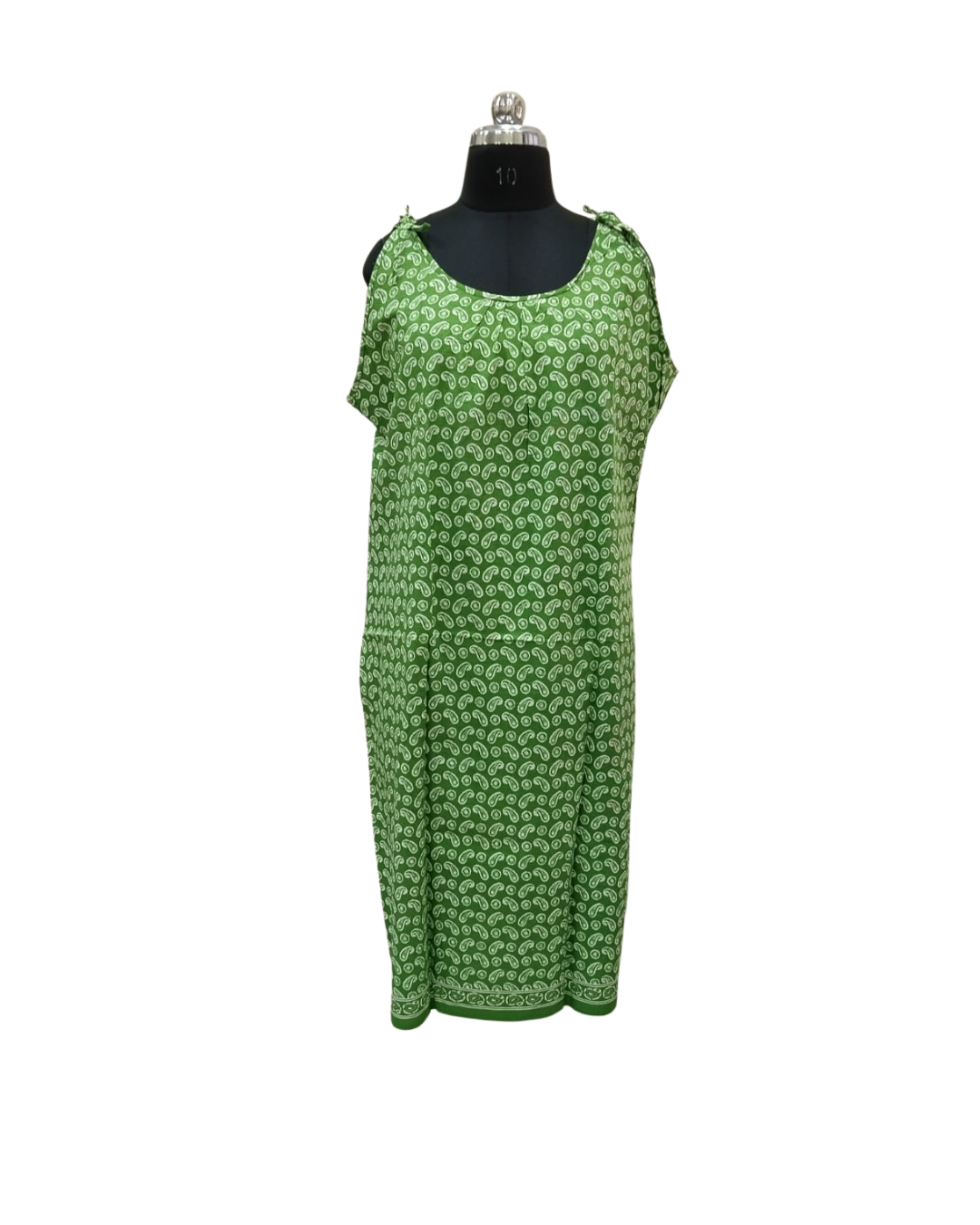 HALF STRING GOWN – BUTI PRINT - LEAF GREEN - 201C - 11