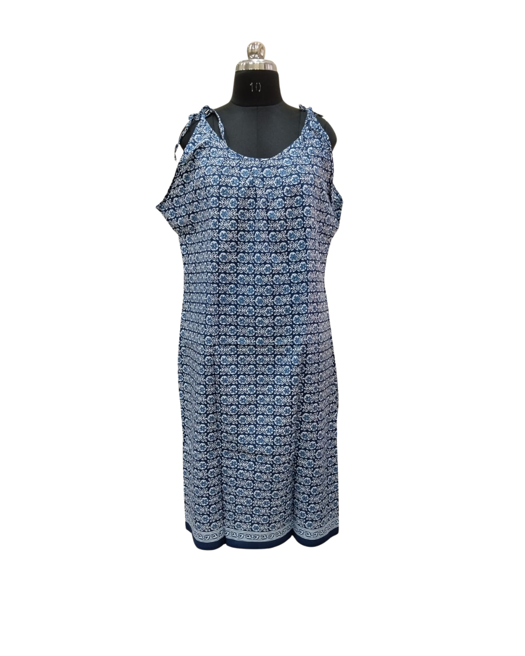 HALF STRING GOWN – FLORAL PRINT - INDIGO- 201C - 5