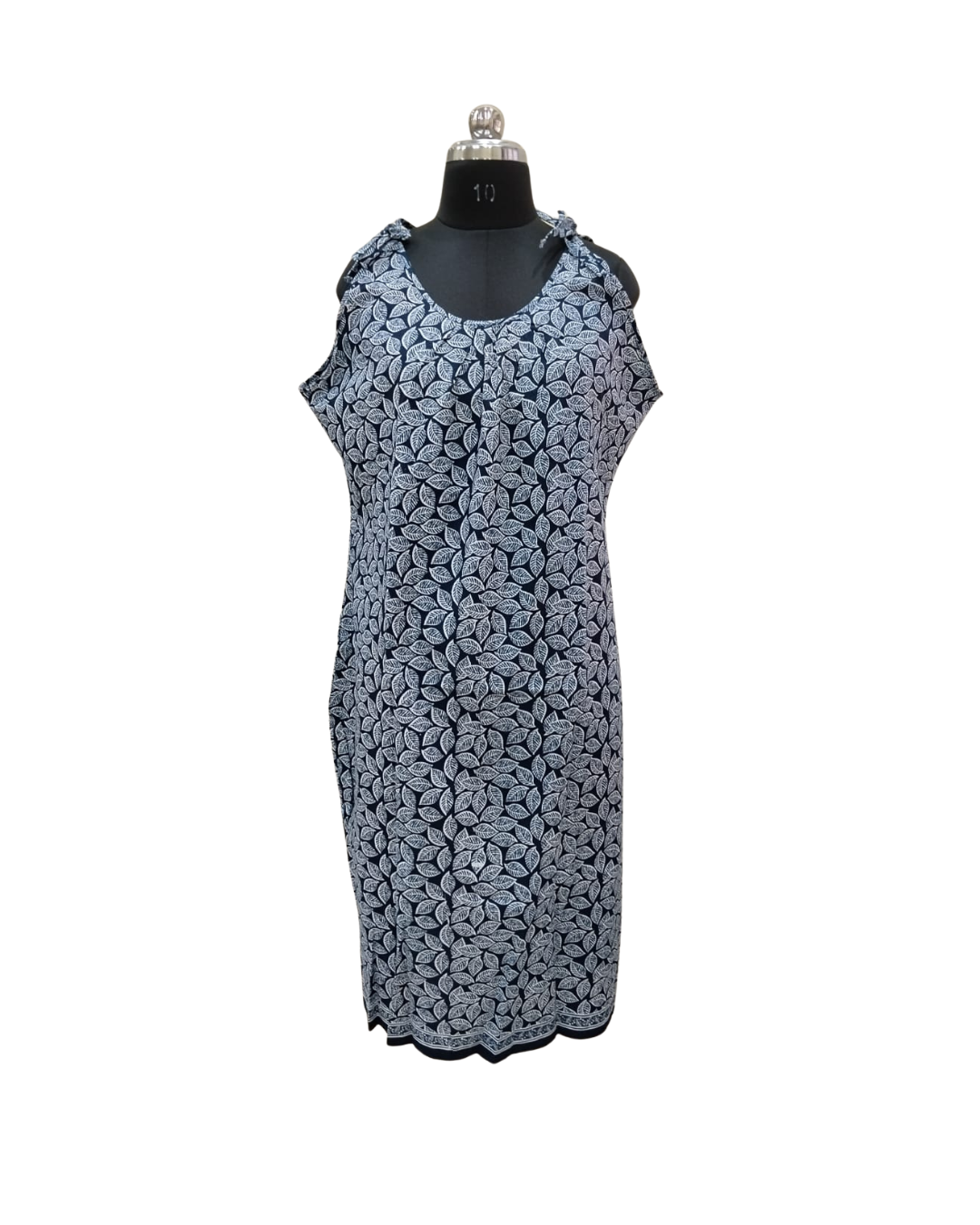 HALF STRING GOWN – LEAF PRINT - INDIGO- 201C - 6