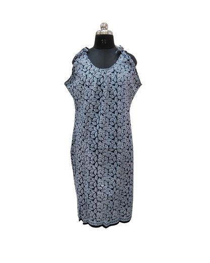 HALF STRING GOWN – LEAF PRINT - INDIGO- 201C - 6