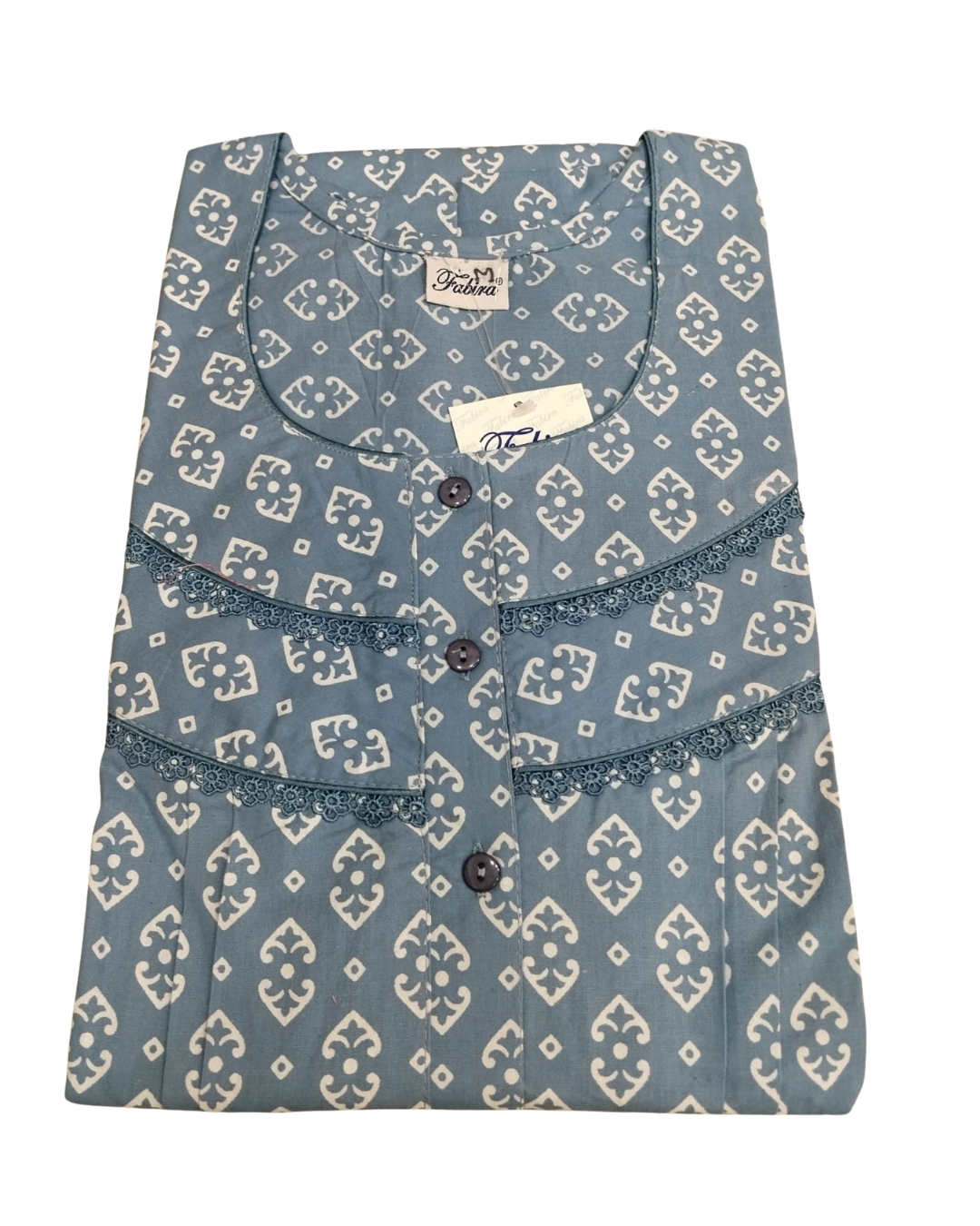 PLEATED FULL LENGTH LACE MEDIUM - MOTIF PRINT- PINK, GREY, YELLOW & GREYISH BLUE - 401EL e