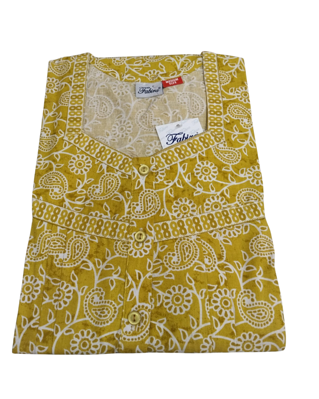 PLEATED FULL LENGTH MEDIUM - DOTTED PAISLEY PRINT- SKY BLUE, LIME GREEN & PINK - 401Ed