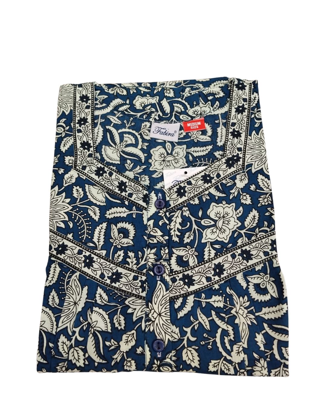 PLEATED FULL LENGTH MEDIUM - KALAMKARI PRINT- BOTTLE GREEN, BLACK & BLUE - 401E f