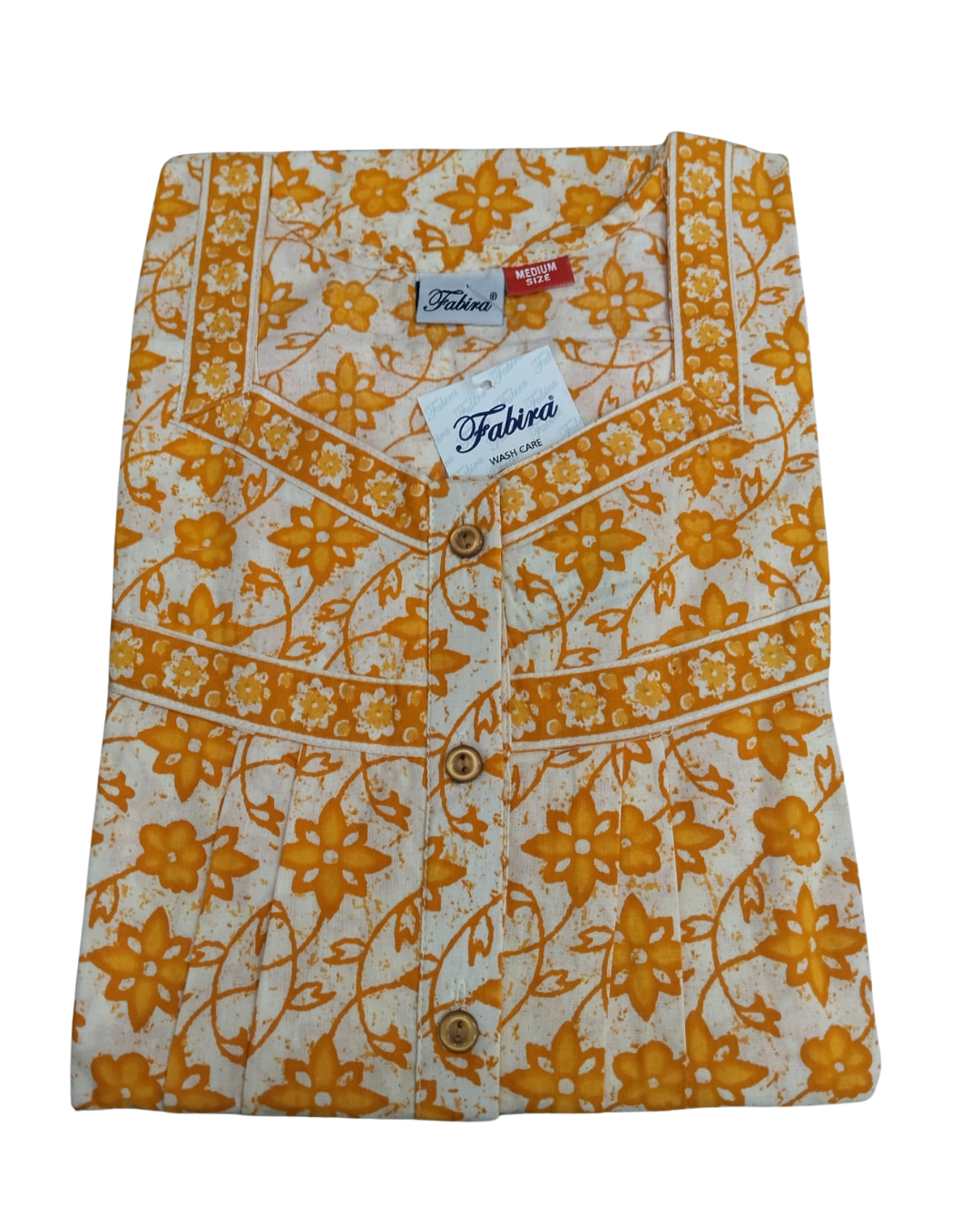 PLEATED FULL LENGTH MEDIUM - SMALL FLORAL PRINT- ORANGE & YELLOW - 401E g