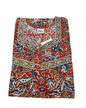 PLEATED FULL LENGTH MEDIUM - KALAMKARI PRINT- MARSHY GREEN, RED, GREY & BLACK - 401E h