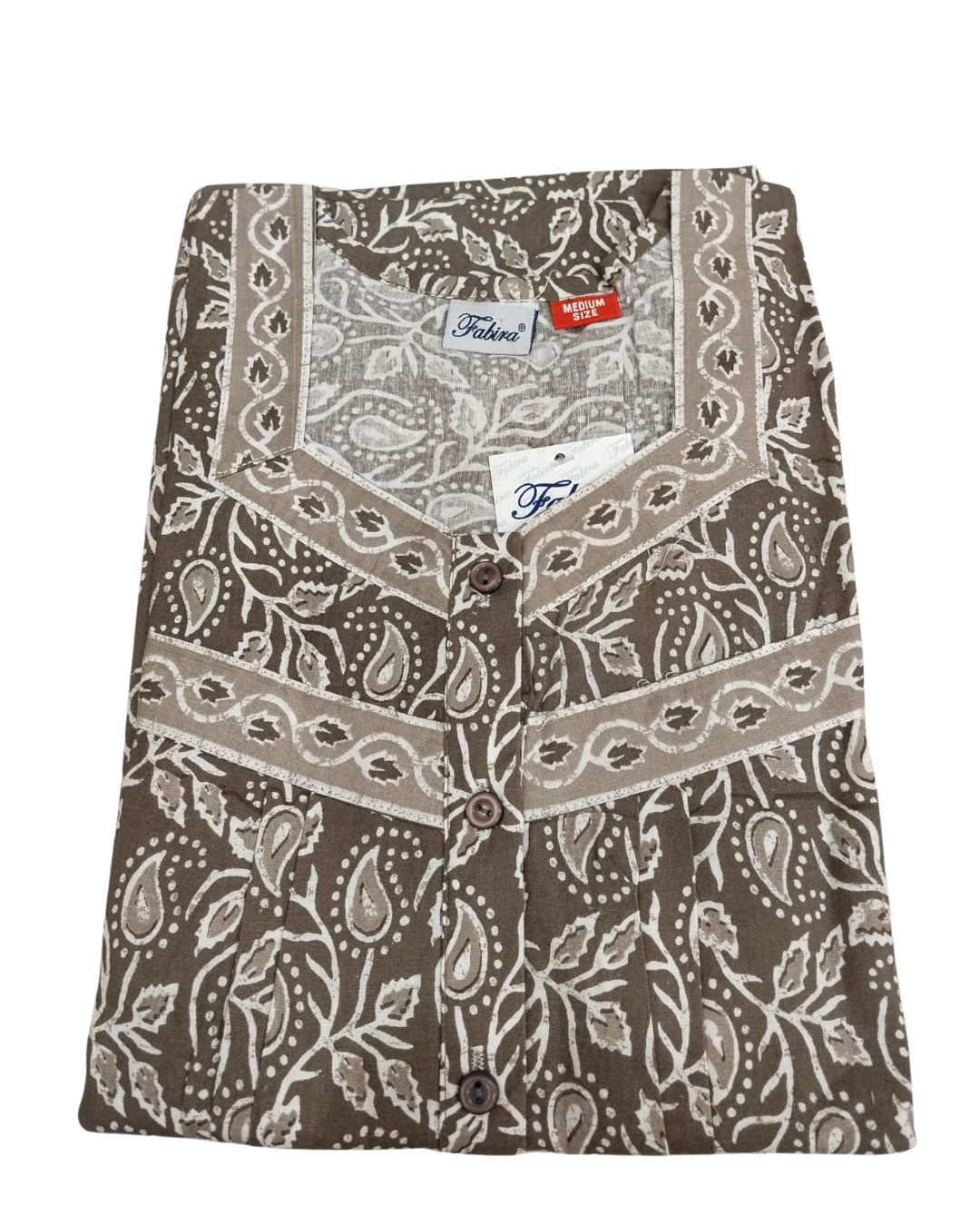 PLEATED FULL LENGTH MEDIUM - DOTTED LEAF PRINT- RUST ORANGE, GREY, GREEN & GRAPE - 401E j