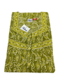 PLEATED FULL LENGTH MEDIUM - DOTTED LEAF PRINT- RUST ORANGE, GREY, GREEN & GRAPE - 401E j