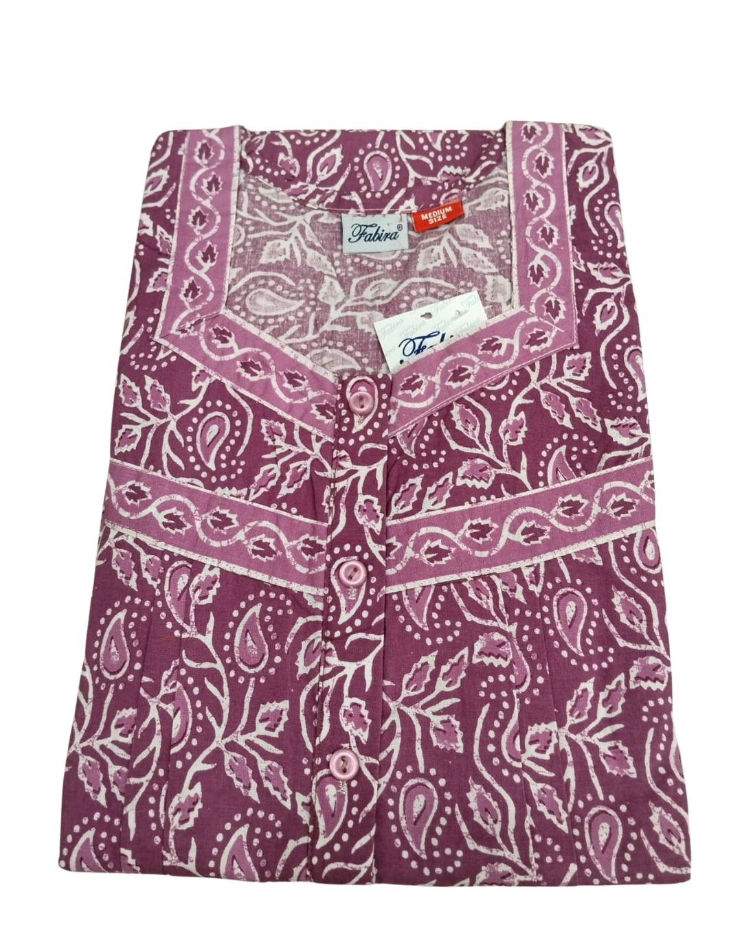 PLEATED FULL LENGTH MEDIUM - DOTTED LEAF PRINT- RUST ORANGE, GREY, GREEN & GRAPE - 401E j
