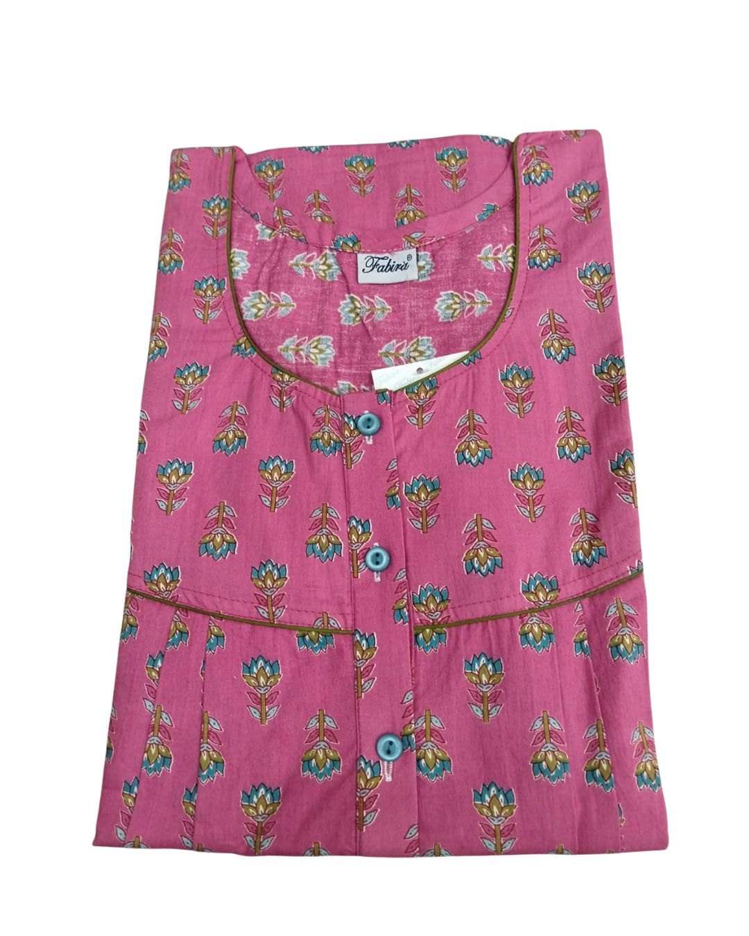 PLEATED FULL LENGTH REGULAR - MOTIF PRINT- PEACH, LAVENDER, BLUE & PINK - 405 - P14