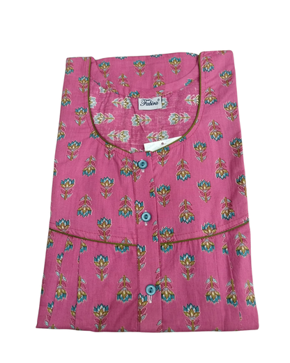 PLEATED FULL LENGTH REGULAR - MOTIF PRINT- PEACH, LAVENDER, BLUE & PINK - 405 - P14