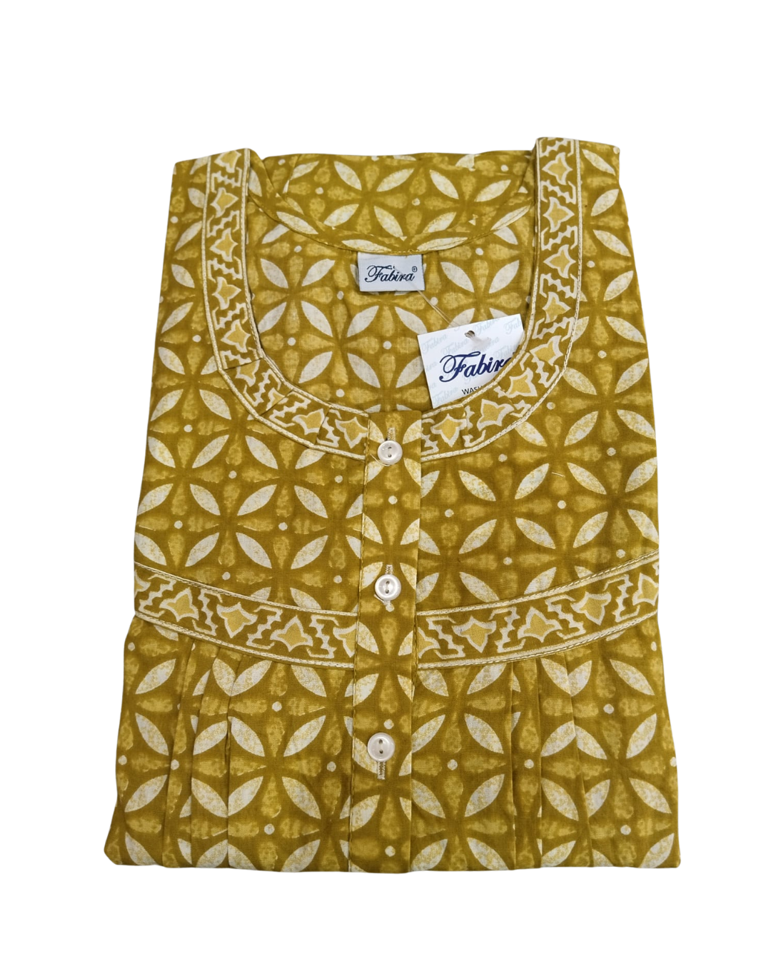 PLEATED FULL LENGTH REGULAR - GEOMETRICAL PRINT- ORANGE, DARK PINK & LIME GREEN - 405 - P4