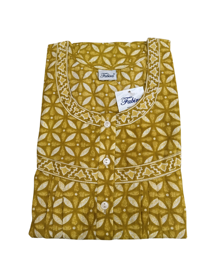 PLEATED FULL LENGTH REGULAR - GEOMETRICAL PRINT- ORANGE, DARK PINK & LIME GREEN - 405 - P4