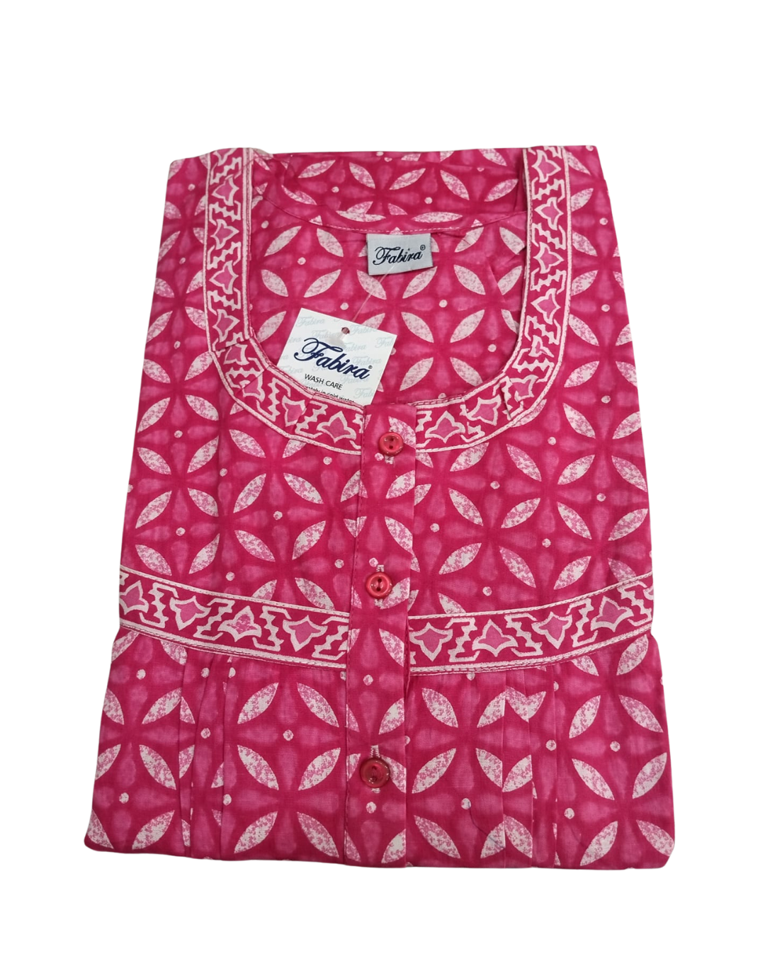PLEATED FULL LENGTH REGULAR - GEOMETRICAL PRINT- ORANGE, DARK PINK & LIME GREEN - 405 - P4