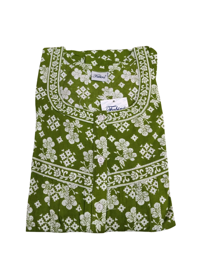 PLEATED FULL LENGTH REGULAR - FLORAL PRINT- DARK BLUE, PINK, GREEN & ORANGE - 405 - P5