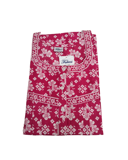 PLEATED FULL LENGTH REGULAR - FLORAL PRINT- DARK BLUE, PINK, GREEN & ORANGE - 405 - P5