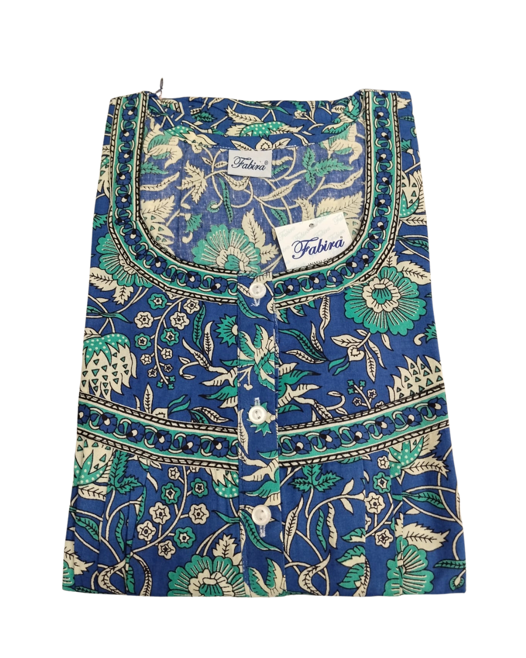 PLEATED FULL LENGTH REGULAR - FLORAL & LEAF PRINT- DARK BROWN, YELLOW, MAROON & BLUE - 405 - P8