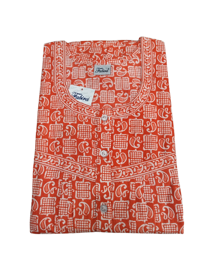 PLEATED FULL LENGTH REGULAR - KOIRI PRINT- PINK, RED, ORANGE, BLUE & YELLOW - 405 - P10