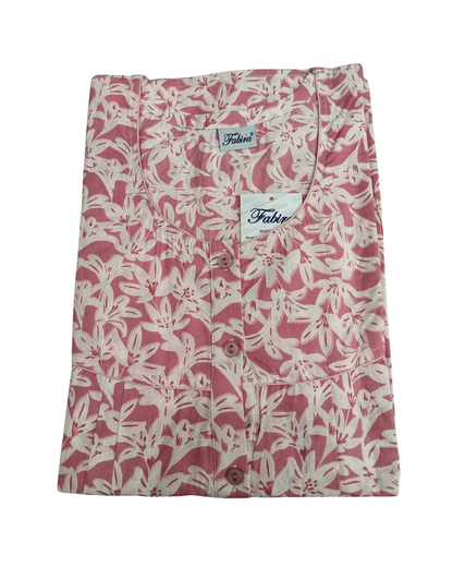 PLEATED FULL LENGTH REGULAR - LILY PRINT- LILAC, GREY, PINK & YELLOW - 405 - P11