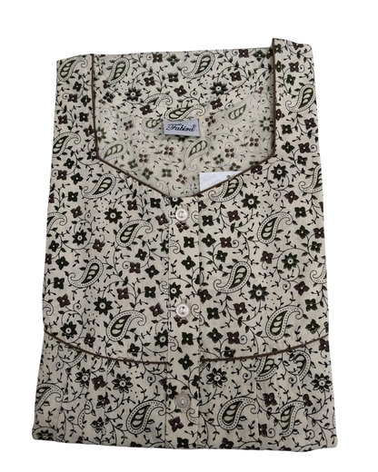 PLEATED FULL LENGTH REGULAR - KOIRI & VEL PRINT- BLUE, BROWN & RED ON CREAM BASE - 405 - P13