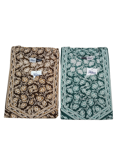 SLEEVELESS FULL LENGTH REGULAR - FLORAL PRINT- VIOLET, COFFEE BROWN, GREEN, MAROON & INDIGO - 406Ac