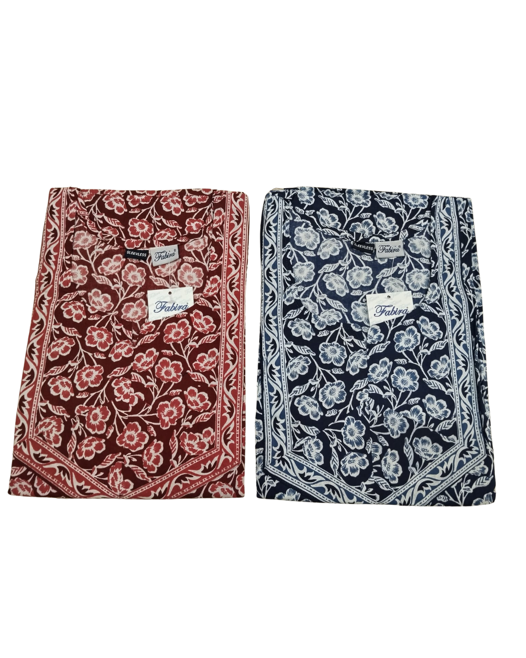 SLEEVELESS FULL LENGTH REGULAR - FLORAL PRINT- VIOLET, COFFEE BROWN, GREEN, MAROON & INDIGO - 406Ac