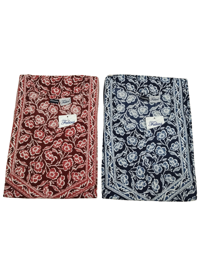 SLEEVELESS FULL LENGTH REGULAR - FLORAL PRINT- VIOLET, COFFEE BROWN, GREEN, MAROON & INDIGO - 406Ac