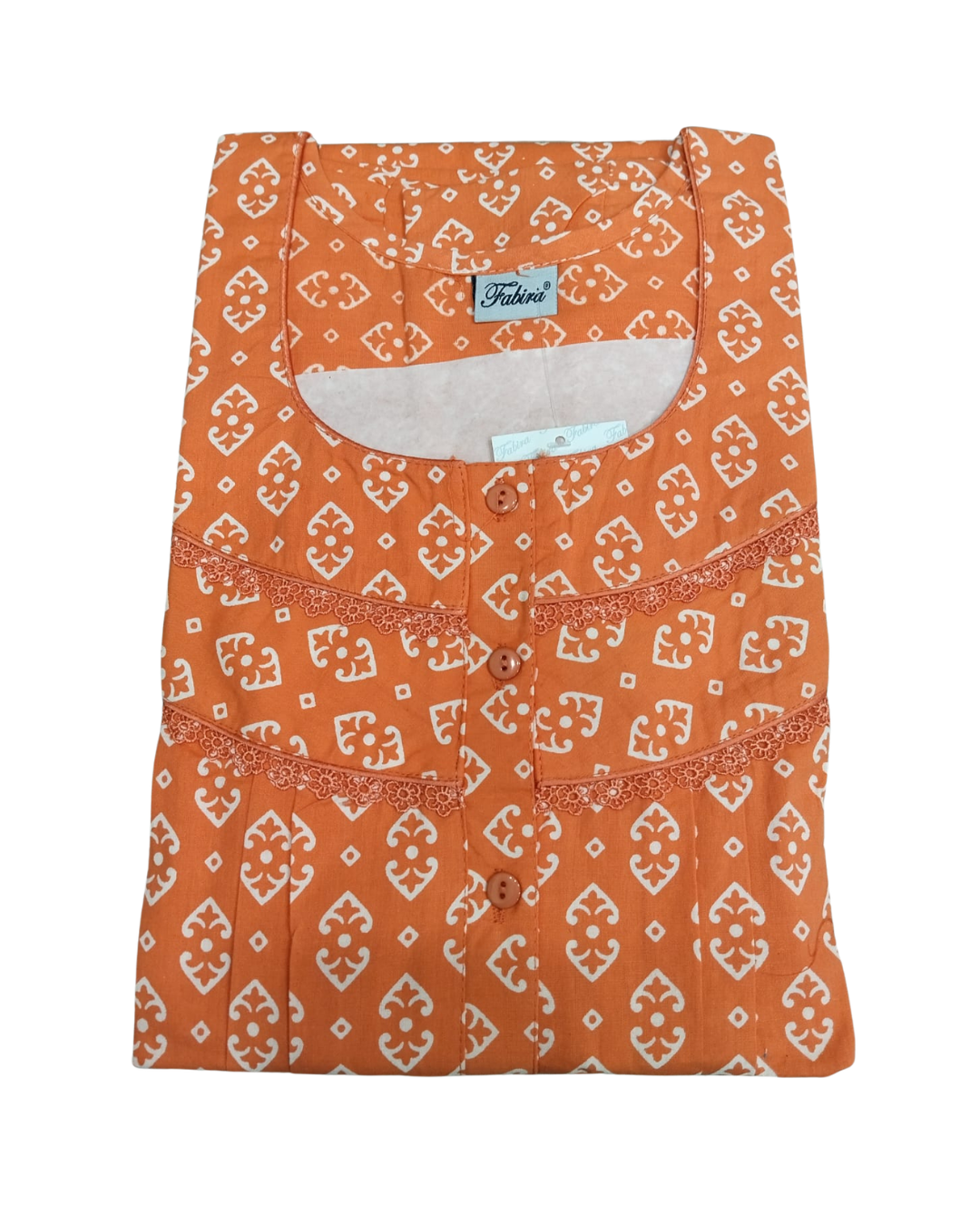 PLEATED FULL-LENGTH LACE REGULAR - MOTIF PRINT- PINK, GREY, YELLOW, BLUEISH GREY & PEACH - 501-a