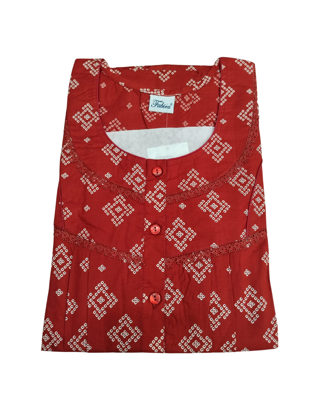 PLEATED FULL-LENGTH LACE REGULAR - BANDHANI PRINT- INDIGO, MAROON, DARK BROWN & RUST BROWN - 501-f