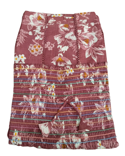 Smocking Gown – Sleeveless, Jasmine floral Print – Black, Mauve, Dark green & Grey - 601-B 09
