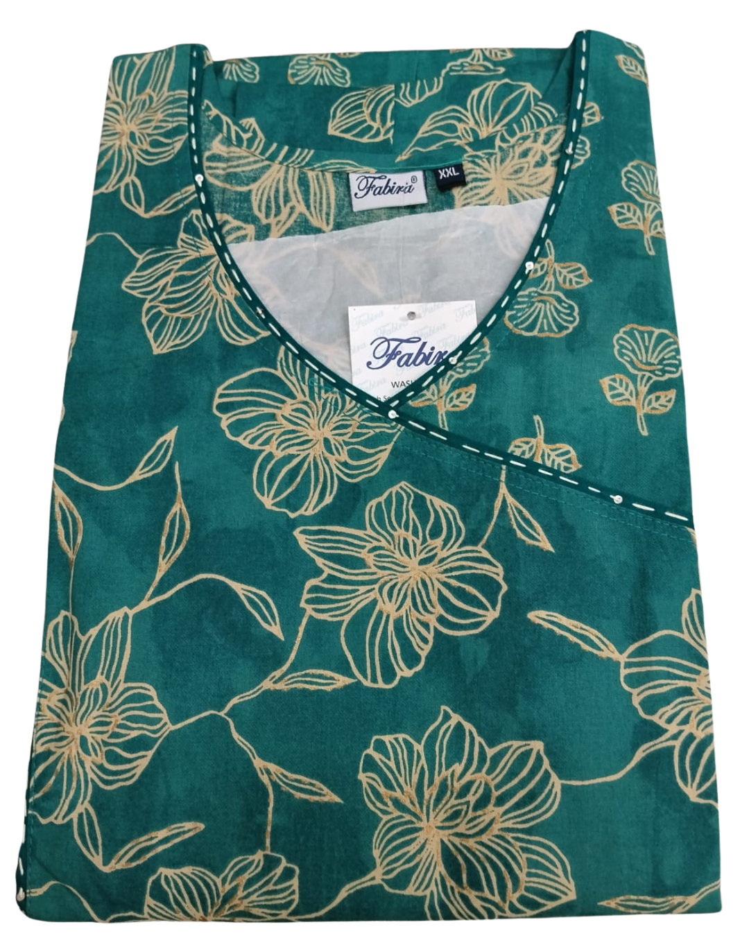 A - line Belt pattern XXL - Botanical print - Slate Grey, Rama green, Rouge & Teal Blue - 605B03