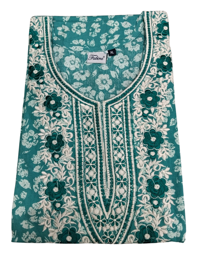 A - LINE NIGHTY XL - FLORAL PRINT - NAVY BLUE, PINK, RAMA-GREEN, MUSTARD & OLIVE-GREEN - 650 A07