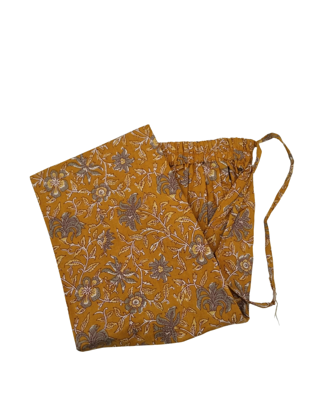 COTTON CAPRI FLORAL PRINT - MUSTARD - CAP09