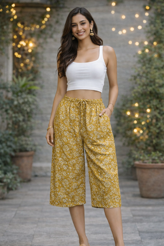COTTON CAPRI FLORAL PRINT - CITRINE - CAP12