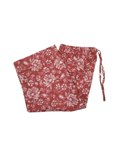 COTTON CAPRI FLORAL PRINT - GRAPEFRUIT PINK - CAP13