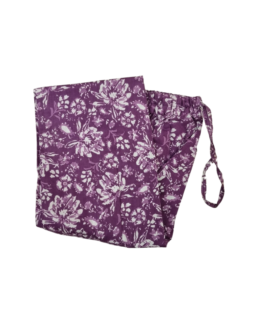 COTTON CAPRI FLORAL PRINT - PURPLE - CAP14
