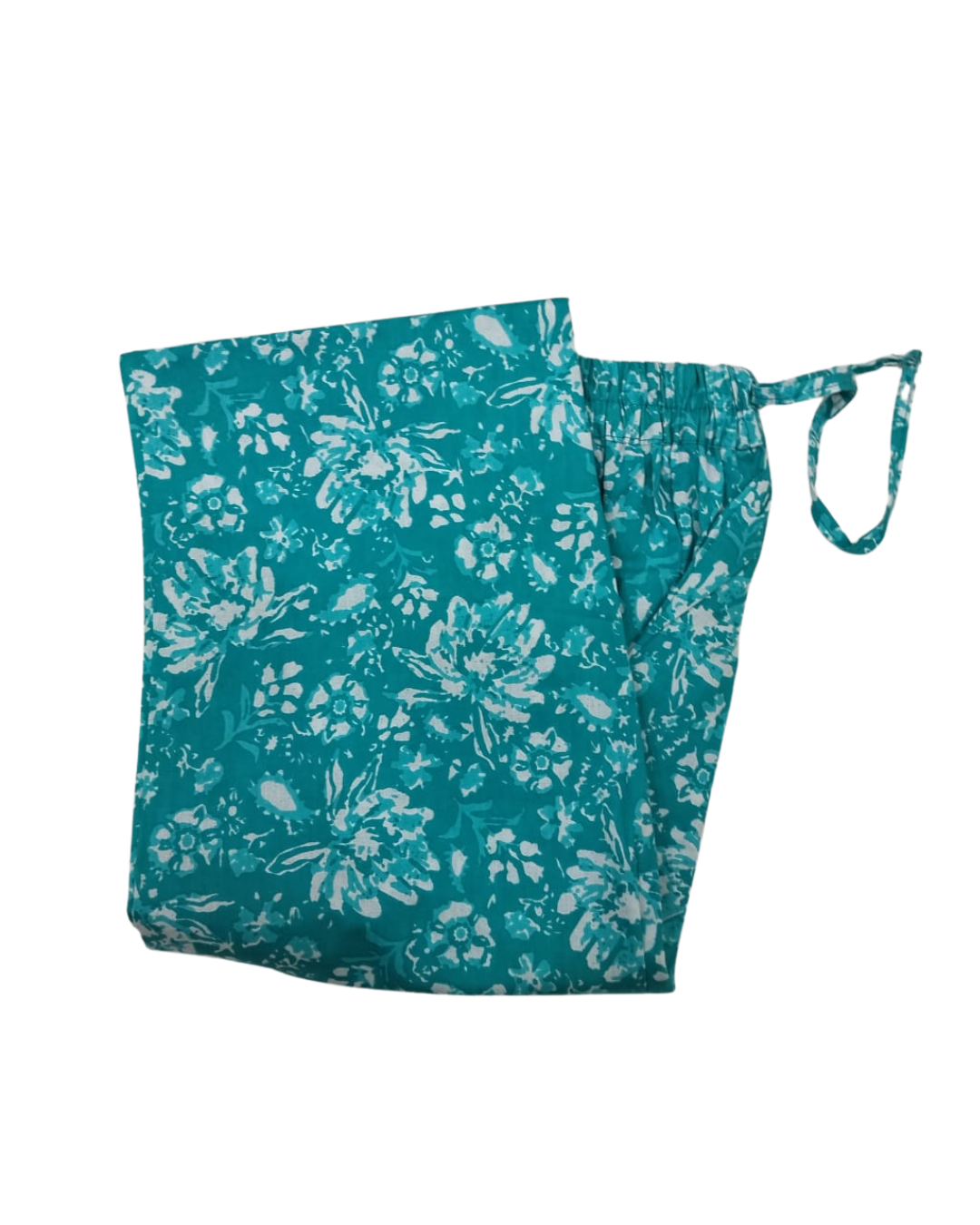 COTTON CAPRI FLORAL PRINT - SEA GREEN - CAP15