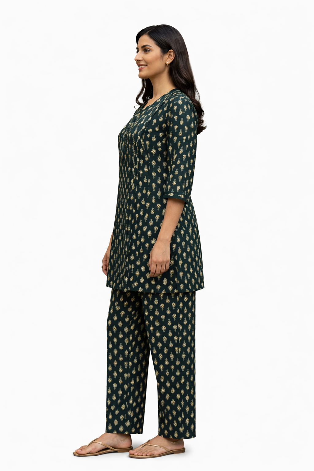 CORD SET - MOTIF PATTERN - BOTTLE GREEN - CS15