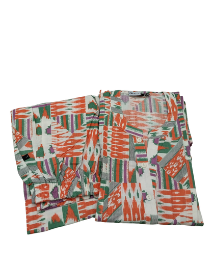 CORD SET - GEOMETRIC PRINT PATTERN - CREAM - CS16