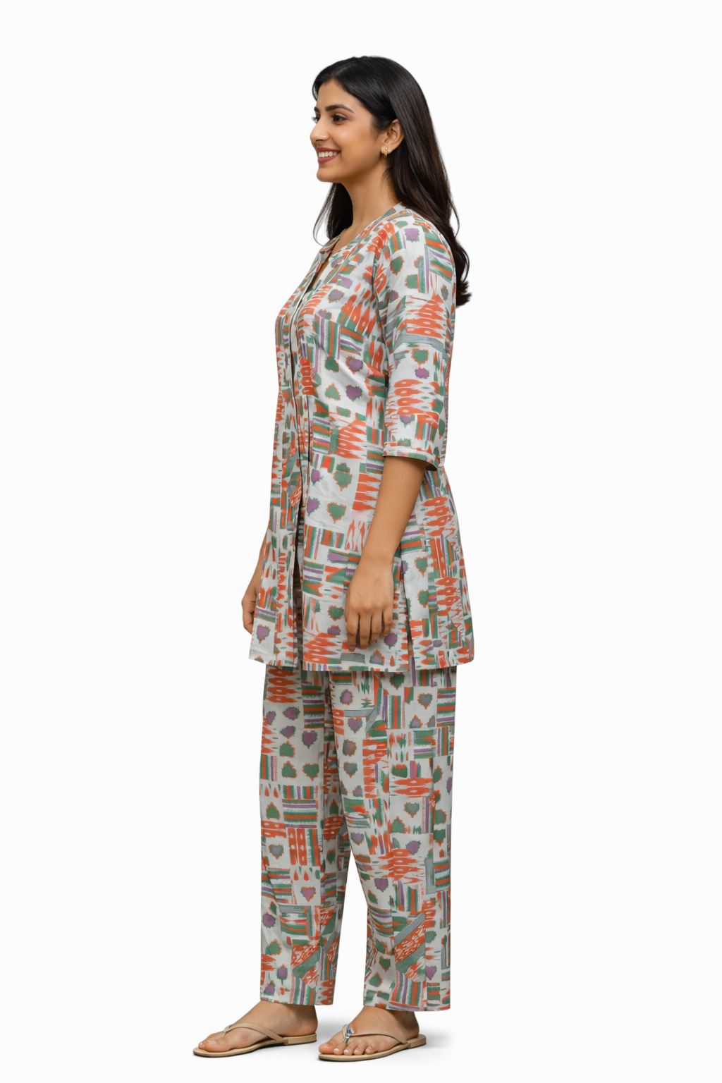 CORD SET - GEOMETRIC PRINT PATTERN - CREAM - CS16